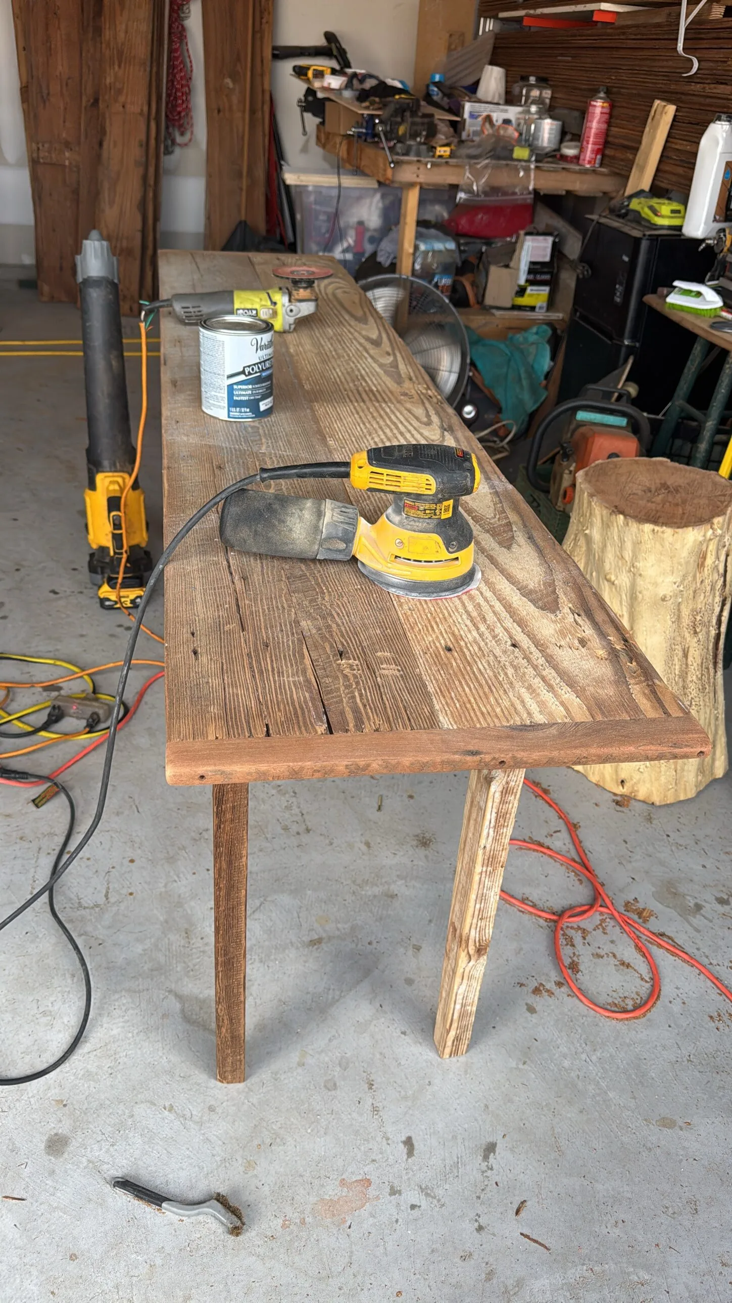 Custom woodworking in progress
